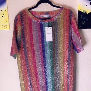 Sold Out!!! Zara Sequin Multicolored Dress!!!